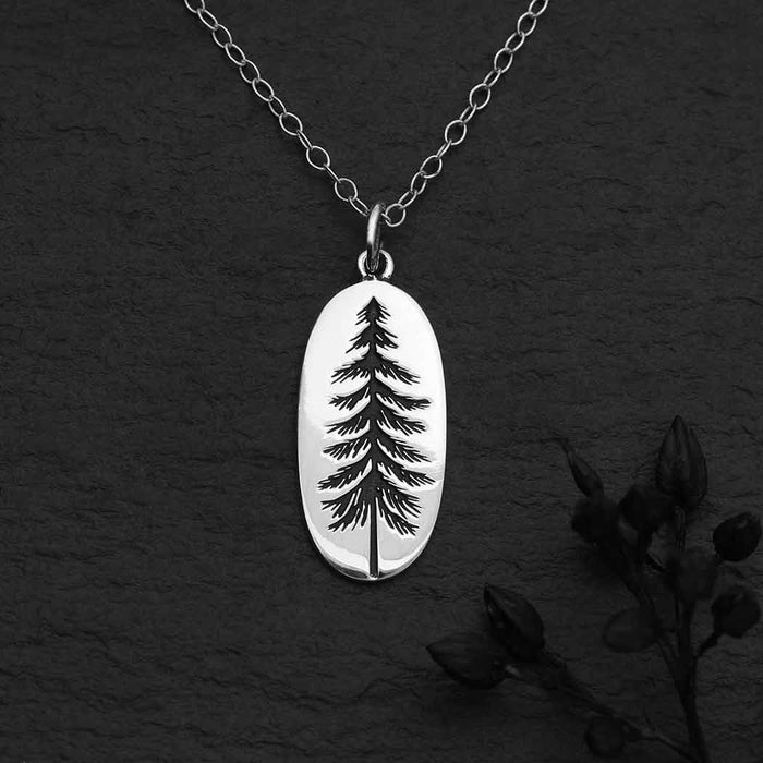 Nina Designs - 18 Inch Oval Pine Tree Necklace