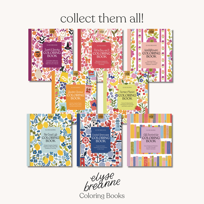 Elyse Breanne Design - All Booked Up Coloring Book | Bookish & Reading
