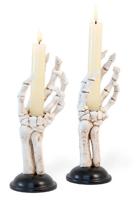 Boston International - 8" Tall Skeleton Hand Tapers Halloween Décor