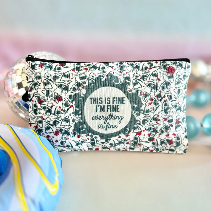 HandCrofted - It's Fine Sharks Zipper Pouch