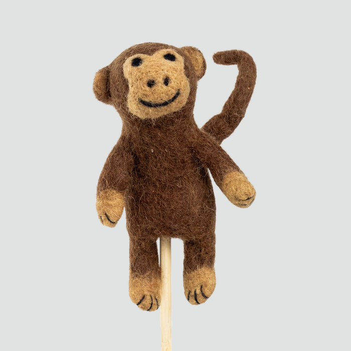 The Winding Road Felt Finger Puppets - Monkey