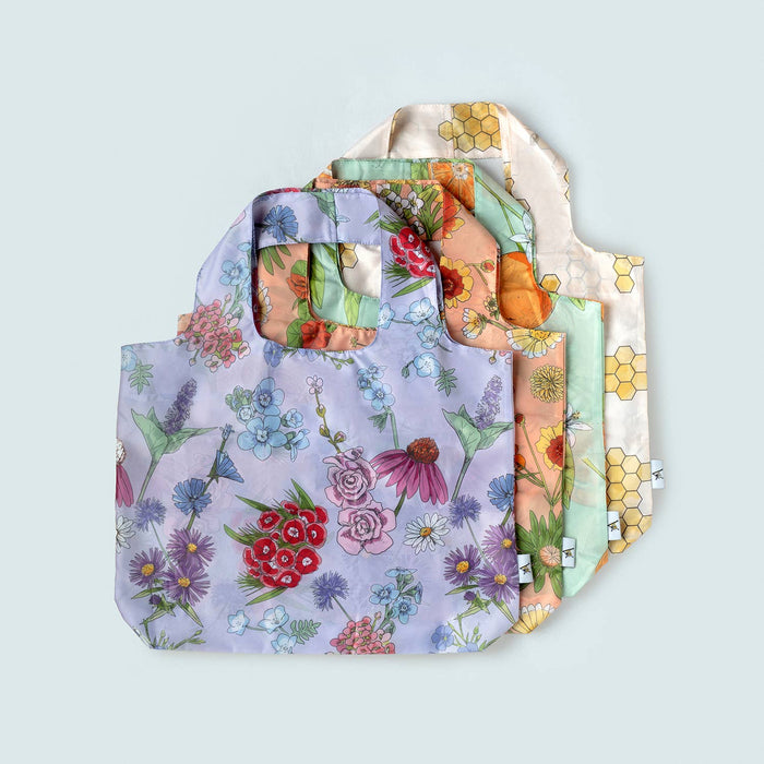 Anellabees Summer Beach Reusable Tote Bag - Pollinator Wildflowers