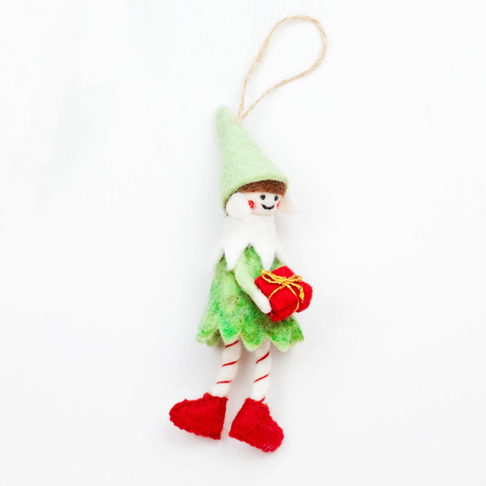 The Winding Road - Felt Elf Christmas Ornaments