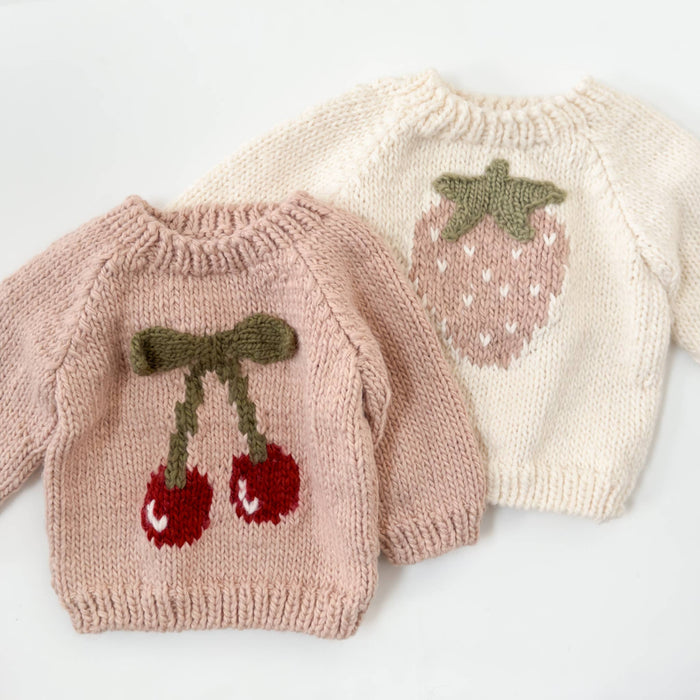 The Blueberry Hill - Strawberry Pullover Sweater Baby Kids Clothing Winter Fruit