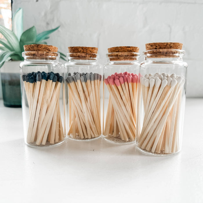 Moonlight Makers - Fancy Safety Matches in 4" Glass Vial - 4 COLORS (MV50)