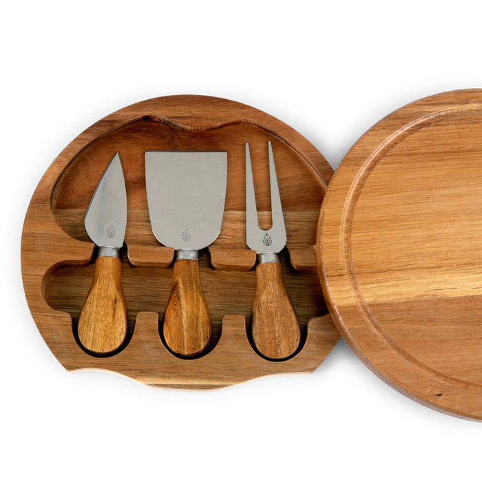 Picnic Time Family of Brands - Acacia Brie Cheese Cutting Board & Tools