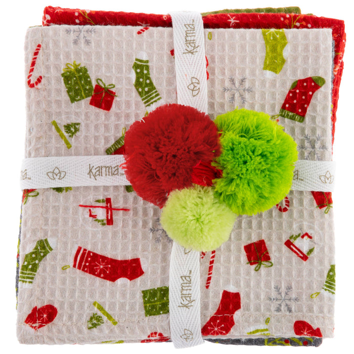 Karma - Holiday Waffle Weave Dishcloths