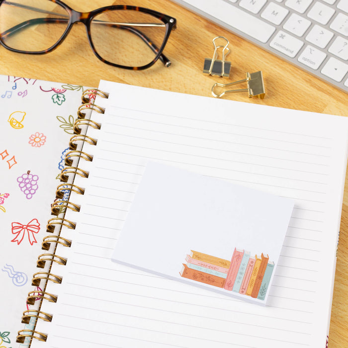 Elyse Breanne Design - Stack of Books Sticky Note, 4x3" | Bookish & Reading