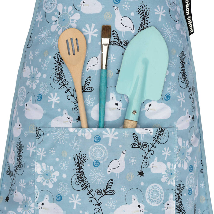 Urban Infant - Little Helper Kids Apron, Washable Cotton/Poly - Bunnies