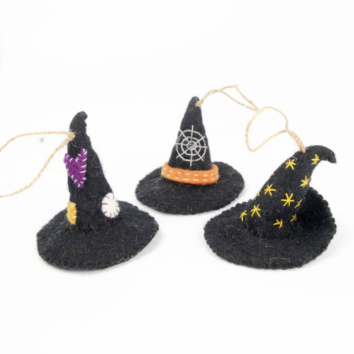 The Winding Road - Ornament - Felt Witch Hats - Halloween Decor! NEW!