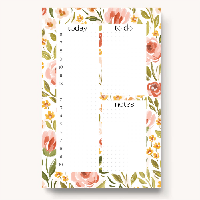 Elyse Breanne Design - Floral Daily Planner Notepad