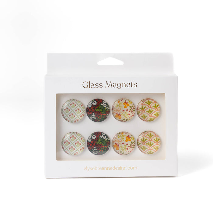 Elyse Breanne Design - Glass Magnets, Box Set of 8 Floral Magnets