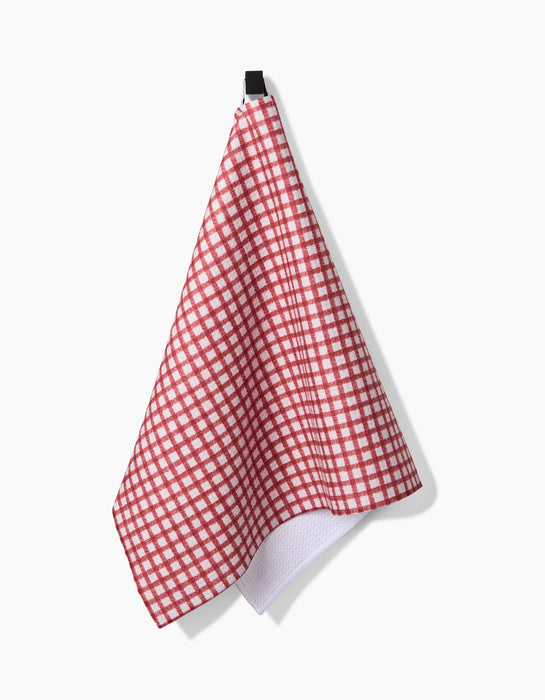 Geometry - Fireside Plaid Red Tea Towel