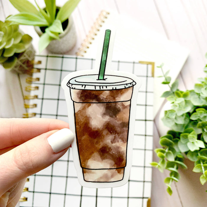 Elyse Breanne Design - Iced Coffee Sticker 4x2in.