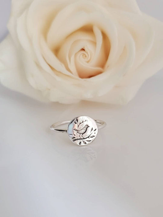Ring Lizard Jewelry - Songbird Women's Ring – 925 Sterling Silver with Engraved Detail