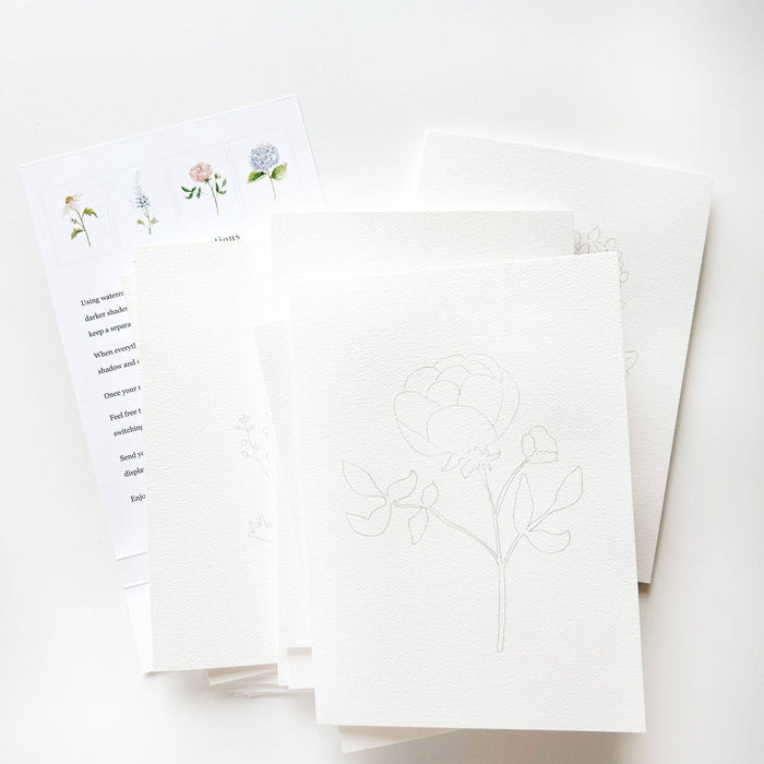 emily lex studio - Garden flowers paintable notecards