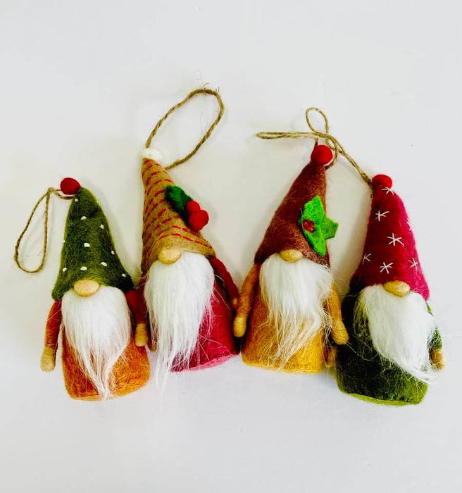 The Winding Road - Ornament Felt Gnome , Multi Color