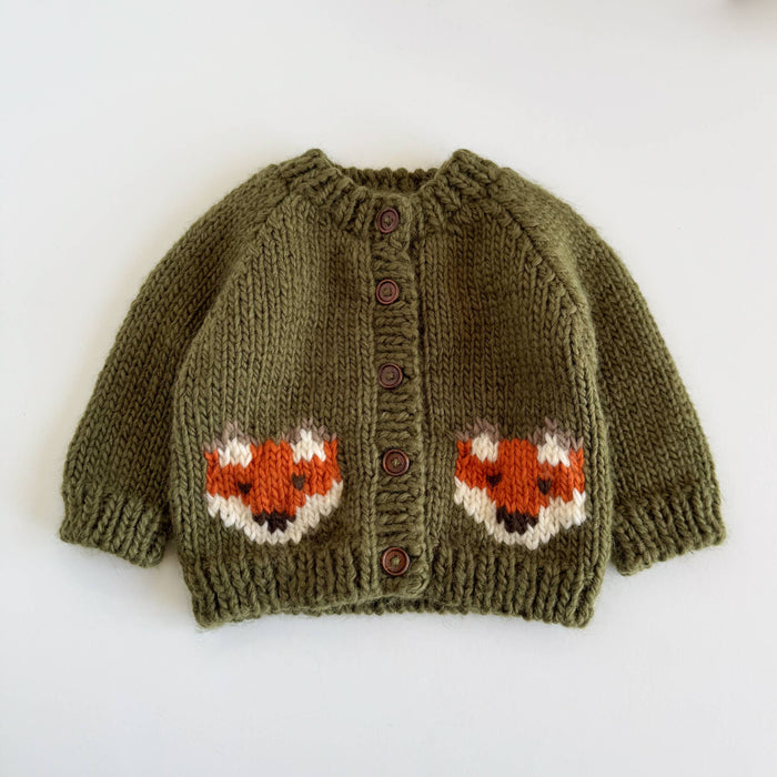 Figgy Friends - Fox Cardigan Baby Kid Fall Sweater Halloween Autumn Toddler