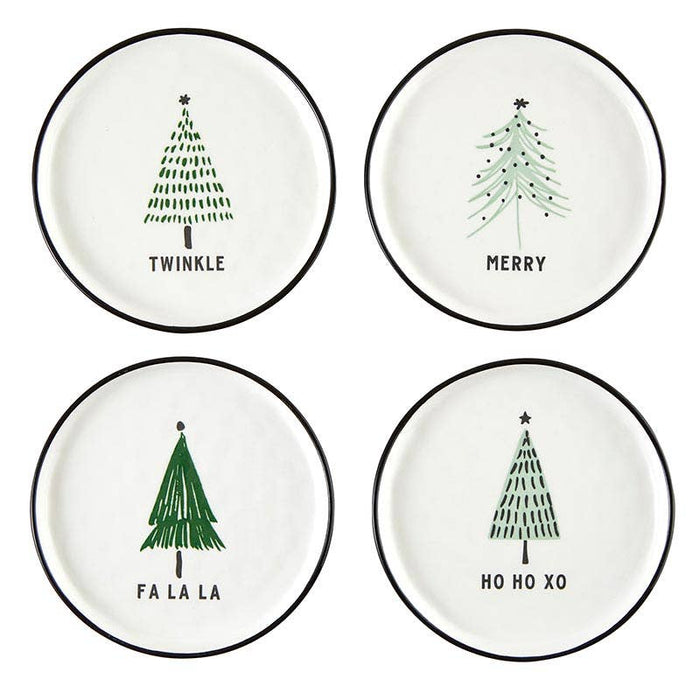 Santa Barbara Design Studio by Creative Brands - Green Holiday Dishes - Trees - Set of 4