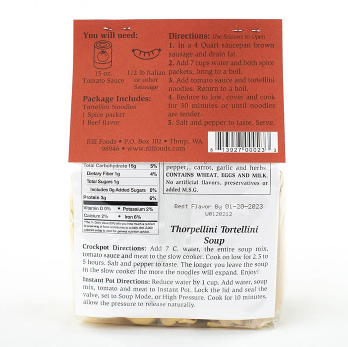 Rill Foods - Large Thorpellini Tortellini Soup Mix