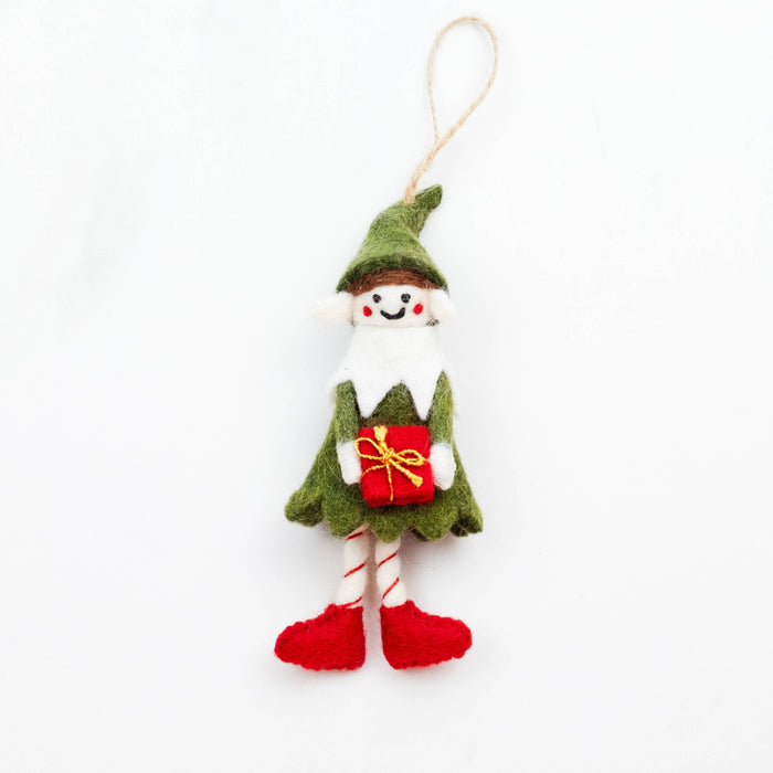 The Winding Road - Felt Elf Christmas Ornaments