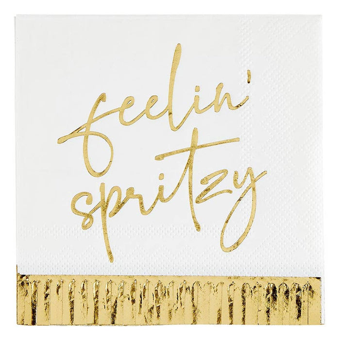 Santa Barbara Design Studio by Creative Brands - Cocktail Napkin with Fringe - Feelinâ€™ Spritzy