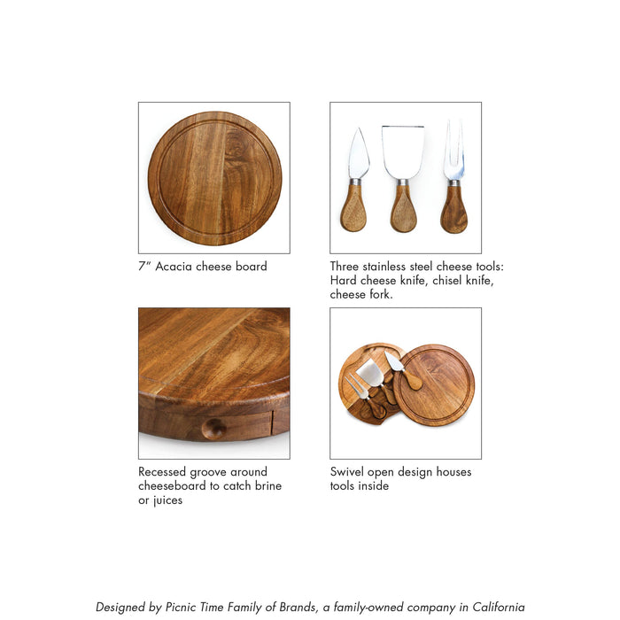 Picnic Time Family of Brands - Acacia Brie Cheese Cutting Board & Tools