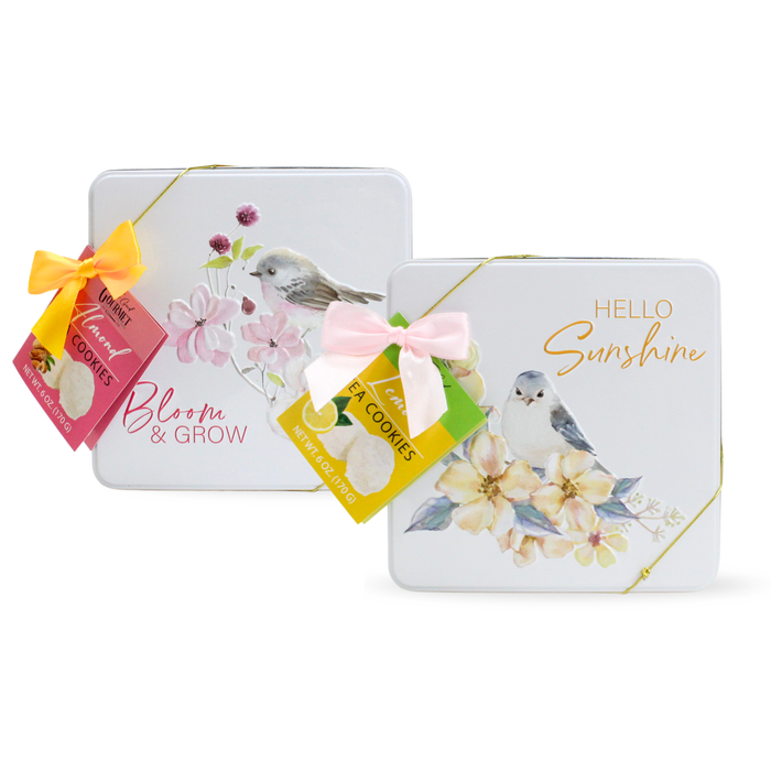 Too Good Gourmet - Spring Square Tins: Lemon & Almond Tea Cookies
