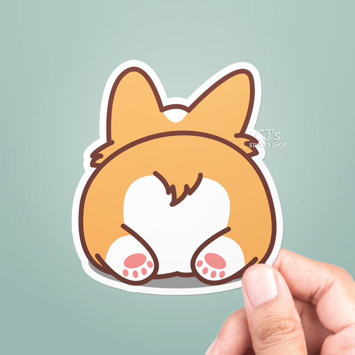 CJ's Sticker Shop - Cute Corgi Butt Sticker Vinyl Decal