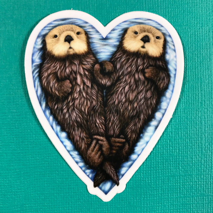 Abundance Illustration Otter heart sticker