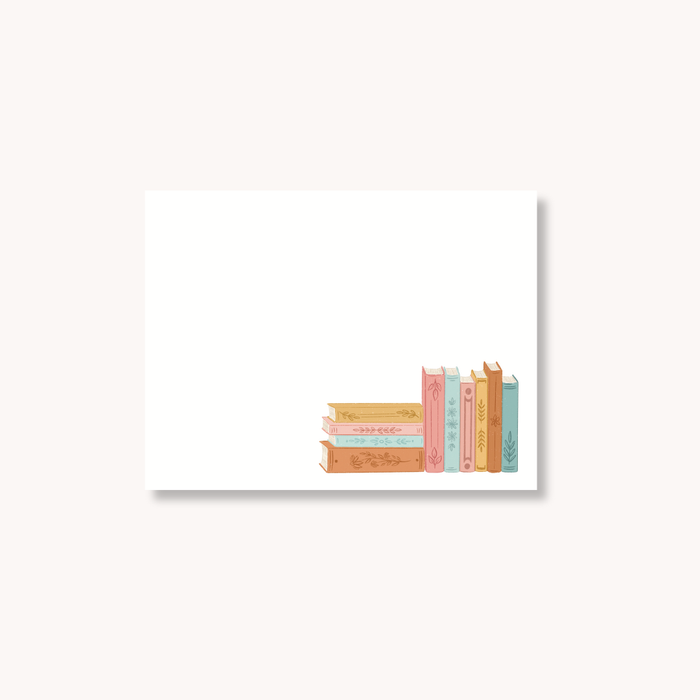 Elyse Breanne Design - Stack of Books Sticky Note, 4x3" | Bookish & Reading