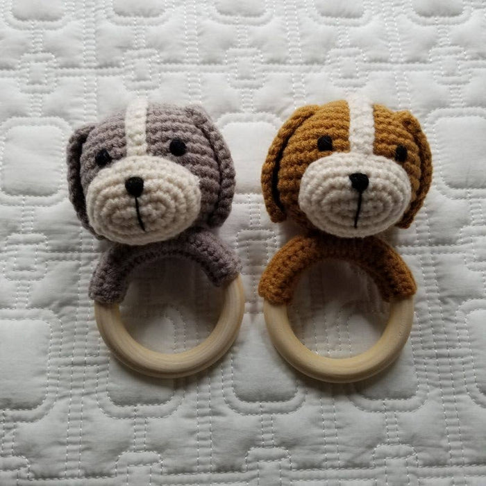 D & C TOYS - Cotton Knit Dog Rattle - Handmade