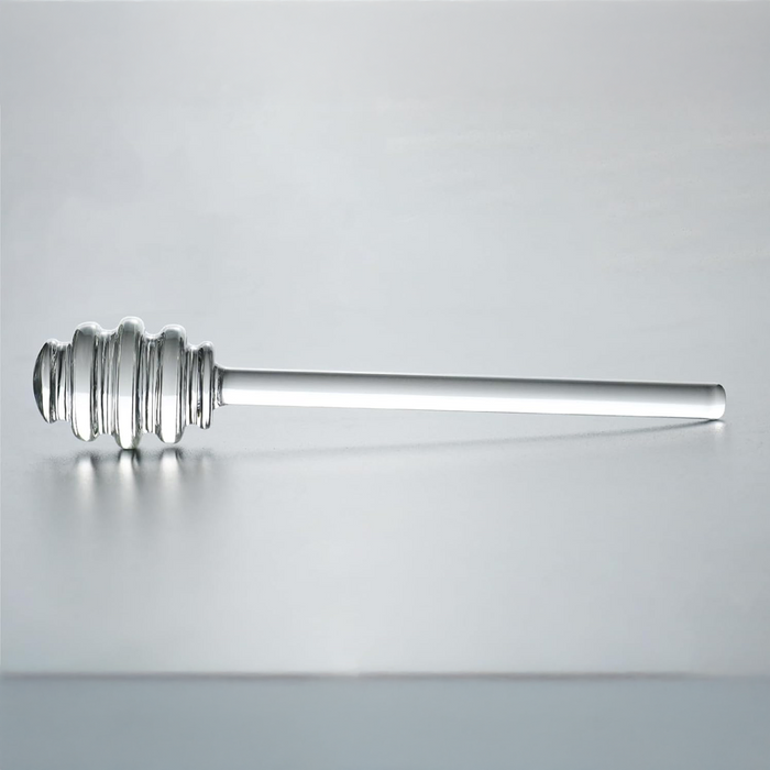 The Enchanted Hive - 6-Inch Glass Honey Dipper – Clear Drizzler for Honey Jars