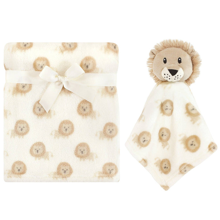 BabyVision - Hudson Baby Plush Blanket with Security Blanket, Beige Lion