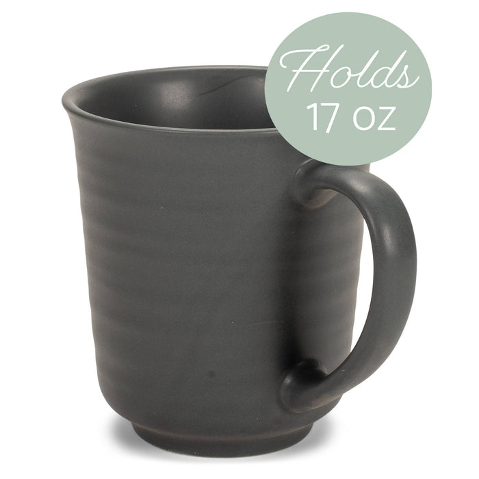 EAST AVENUE - Black Matte Glaze Finish 17 oz PRICE IS PER MUG