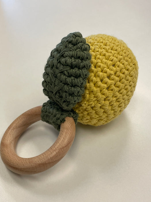 Posh Peanut Knit Rattle Lemon