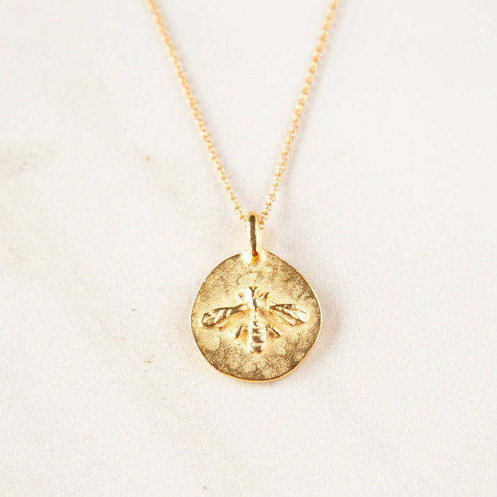 Stowaway Jewelry Bee Necklace: Gold