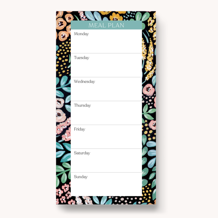 Elyse Breanne Design - Floral Magnetic Meal Plan Notepad