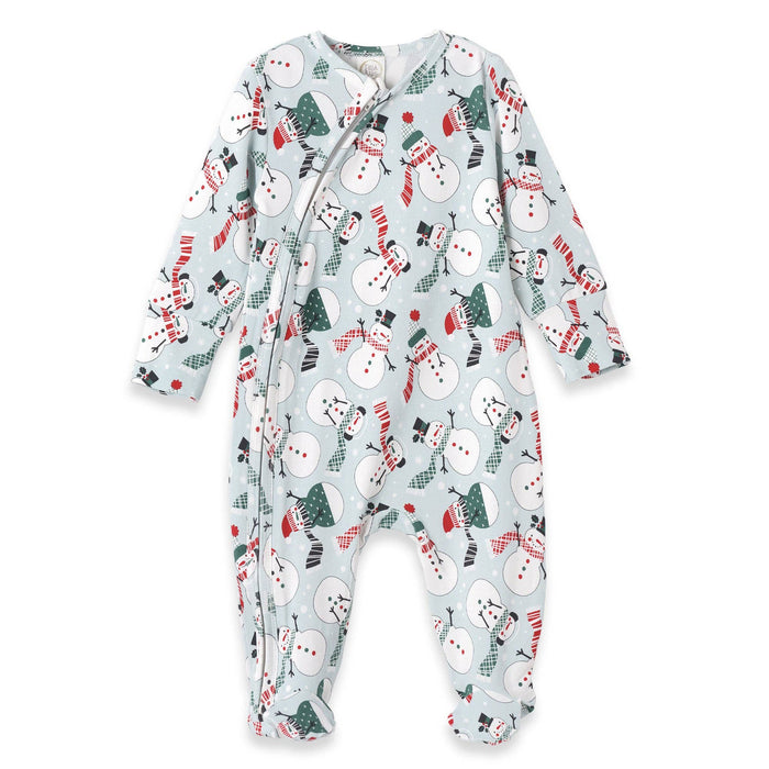 Tesa Babe - Christmas Snowmen Bamboo Baby Zipper Romper