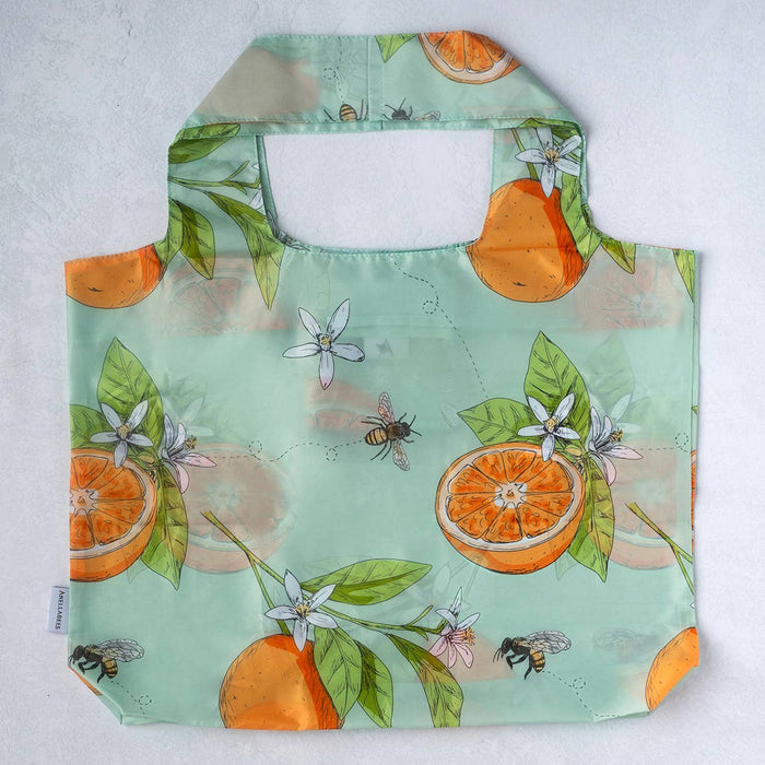 Anellabees Summer Beach Reusable Shopping Tote Bag - Honeybees + Citrus