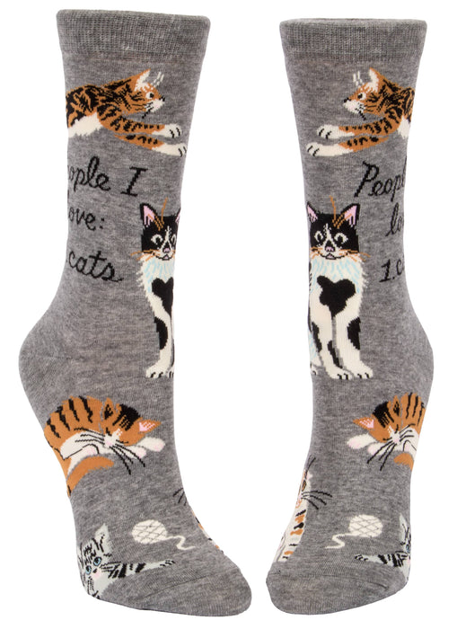 Blue Q - People I Love: Cats Crew Socks