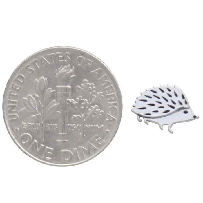 Nina Designs - Sterling Silver Hedgehog Post Earrings 7x10mm