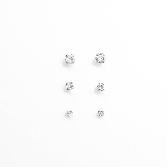 Stowaway Jewelry - Studs - Sterling Silver Round Crystal Studs