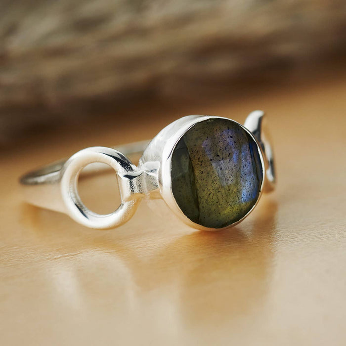 Nugent Jewelry - LABRADORITE STERLING SILVER TRINITY RING