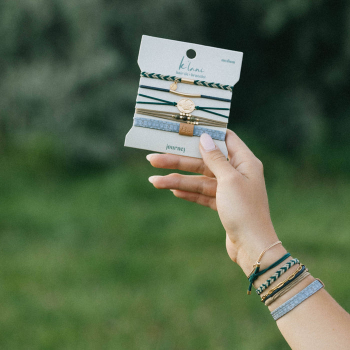 K'lani hair tie bracelets - "Journey" Green Sea Turtle Hair Tie Bracelets