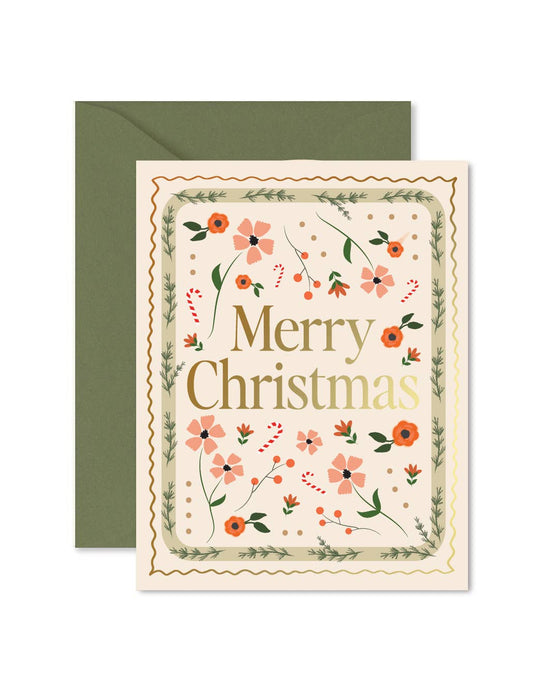 Ginger P. Designs - Christmas Mosaic Floral Greeting Card