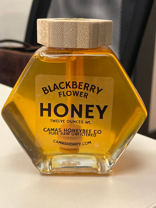 Camas Honeybee Co. Blackberry Honey 12 oz with dipper