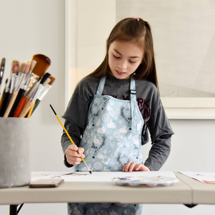 Urban Infant - Little Helper Kids Apron, Washable Cotton/Poly - Poppies