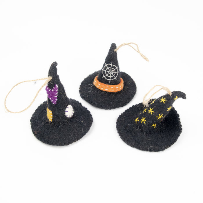 The Winding Road - Ornament - Felt Witch Hats - Halloween Decor! NEW!