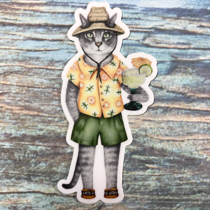 Abundance Illustration - Margarita cat sticker